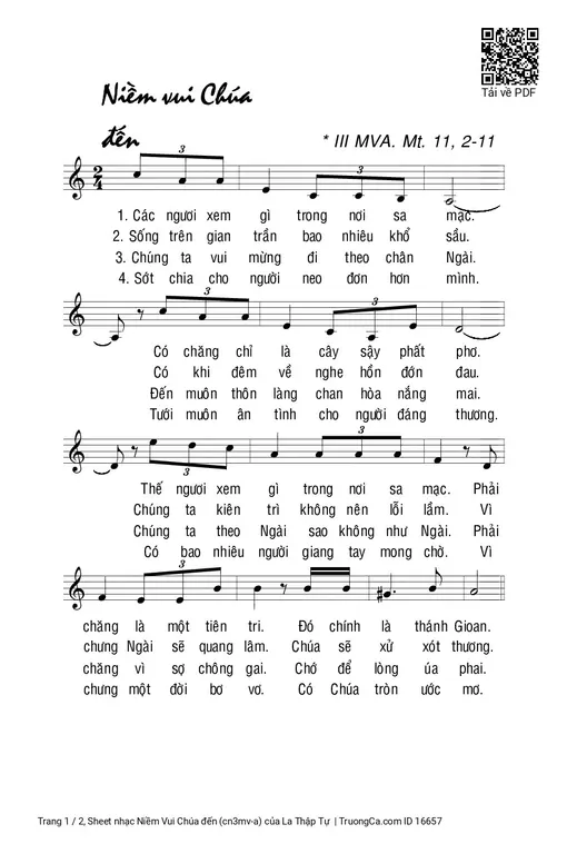 Niềm Vui Chúa đến (cn3mv-a)