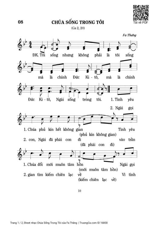 Chúa Sống Trong Tôi