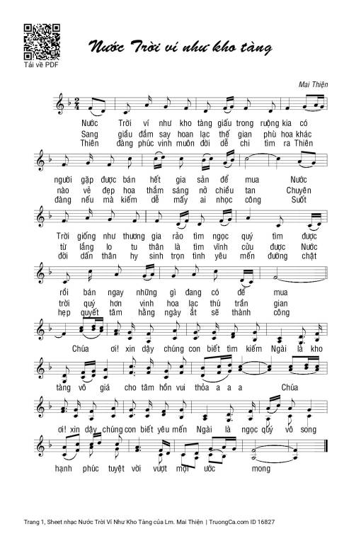 Nước Trời Ví Như Kho Tàng