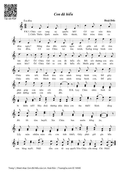 Con đã Hiểu - Lm. Hoài Đức