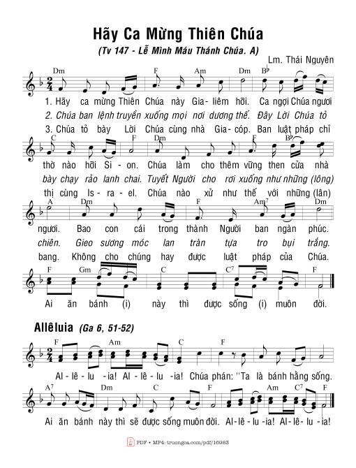 Sheet nhạc PDF bài Lễ Mình Máu Thánh Chúa