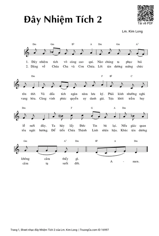 Sheet nhạc PDF bài đây Nhiệm Tích 2