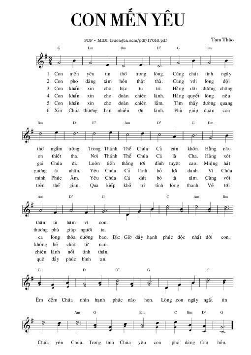 Con Mến Yêu - Tam Thảo