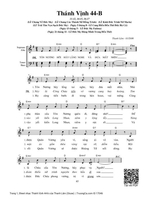 Thánh Vịnh 44-b - Thanh Lâm (Giuse)