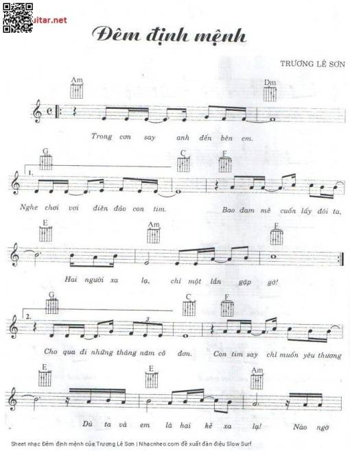 Sheet nhạc PDF bài Đêm định mệnh