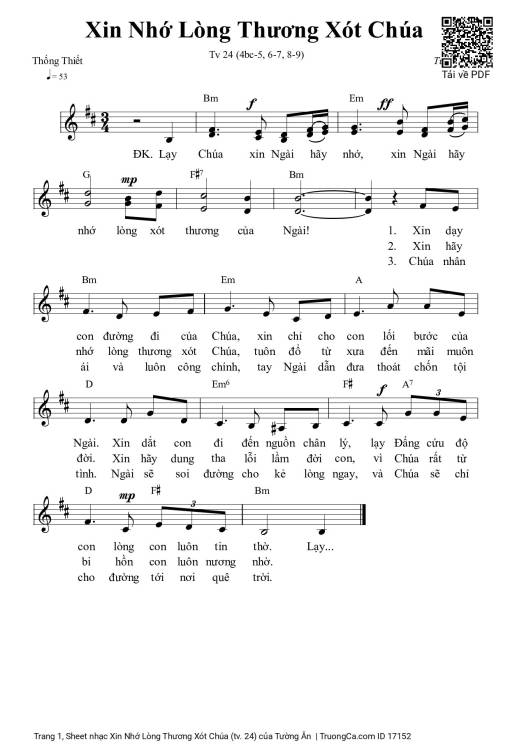 Xin Nhớ Lòng Thương Xót Chúa (tv. 24)