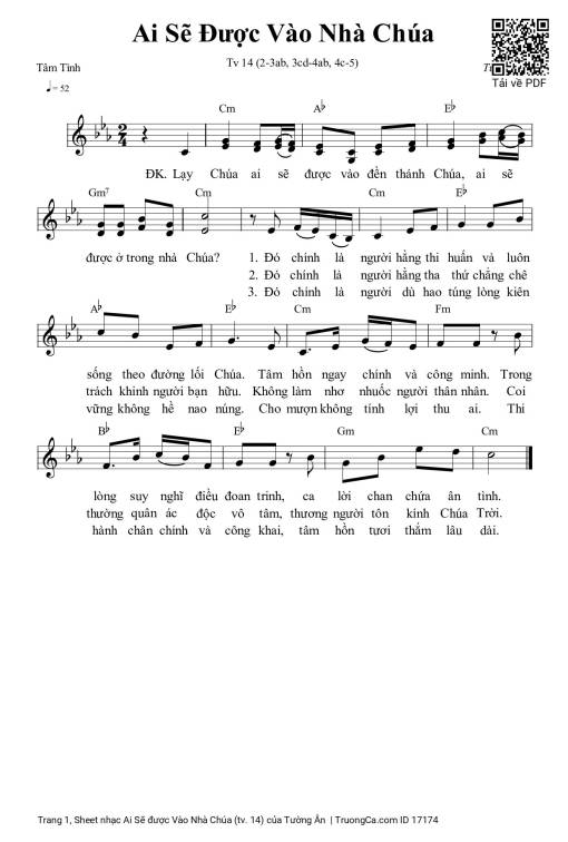 Ai Sẽ được Vào Nhà Chúa (tv. 14)