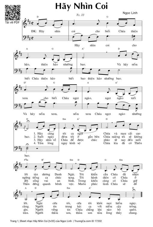 Sheet nhạc PDF bài Hãy Nhìn Coi (tv33)