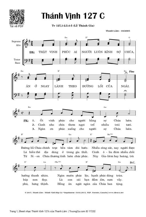 Thánh Vịnh 127c - Thanh Lâm