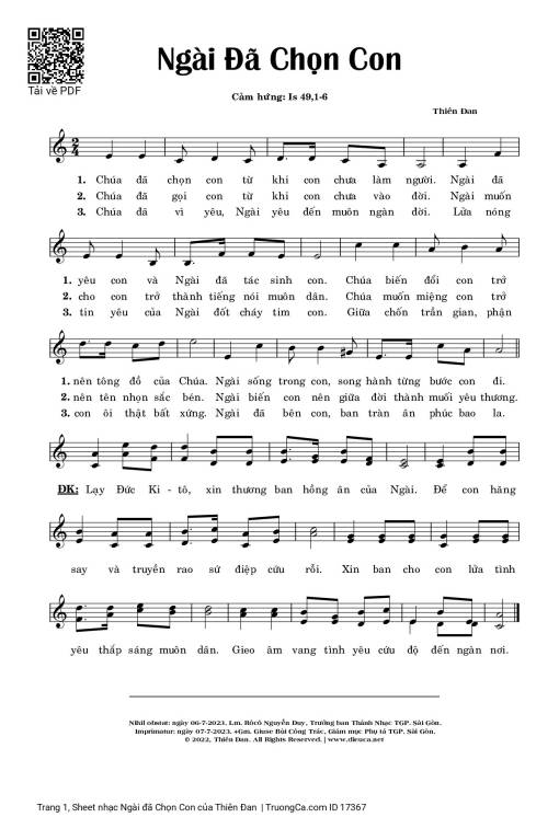 Ngài đã Chọn Con