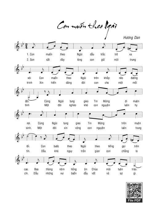 Sheet nhạc PDF bài Con Muốn Theo Ngài