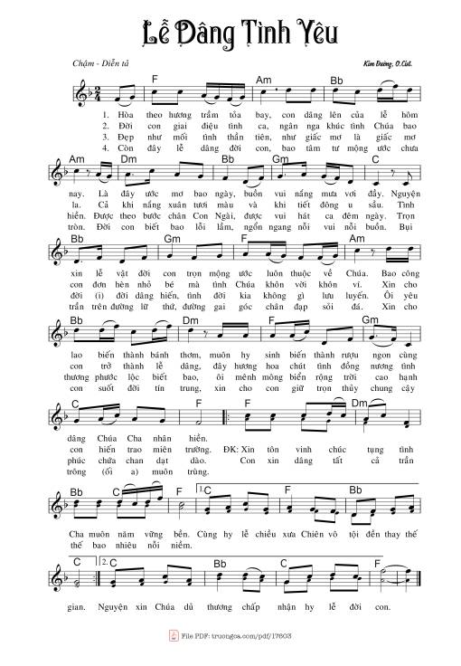 Lễ Dâng Tình Yêu