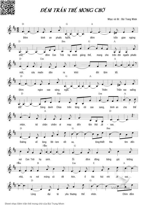 Sheet nhạc PDF bài Đêm trần thế mong chờ
