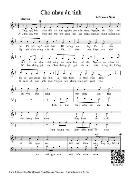 Sheet nhạc PDF bài Nghĩ Chuyện Ngày Sau