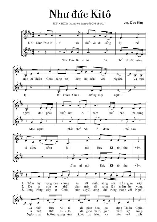 Như đức Kitô - Dao Kim