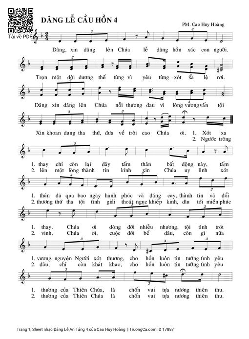 Sheet nhạc PDF bài Dâng Lễ An Táng 4