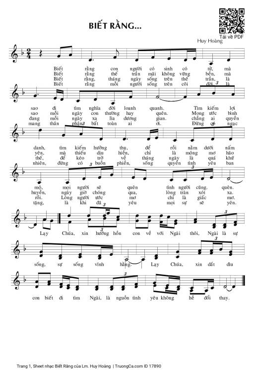 Biết Rằng - Lm. Huy Hoàng