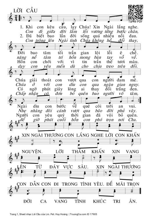 Lời Cầu - Lm. Pet. Huy Hoàng