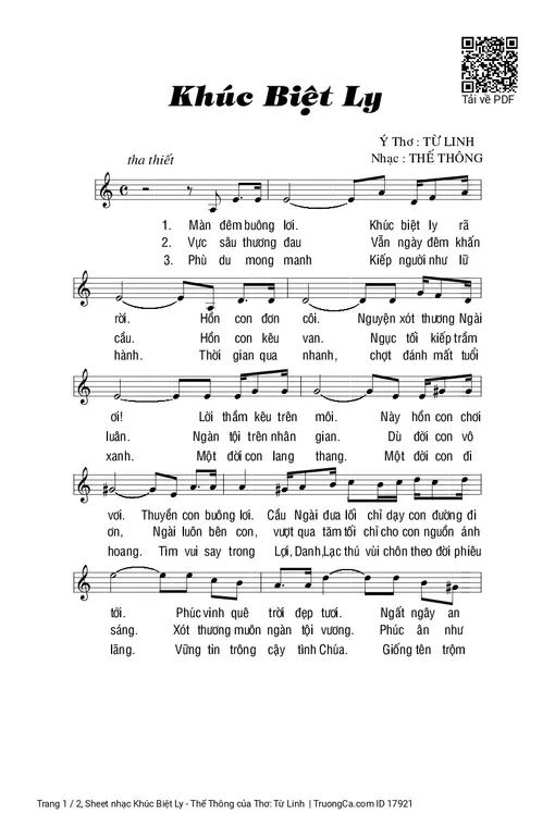 Khúc Biệt Ly - Thế Thông