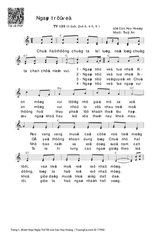 Ngày Trở Về - Cao Huy Hoàng