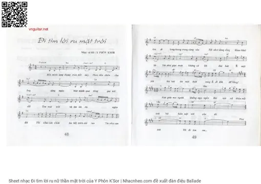 Sheet nhạc PDF bài Đi tìm lời ru nữ thần mặt trời