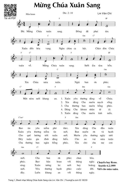 Mừng Chúa Xuân Sang