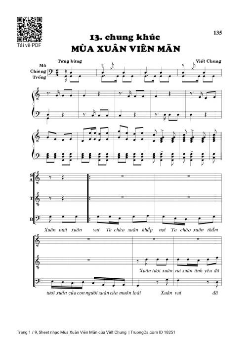 Sheet nhạc PDF bài Mùa Xuân Viên Mãn