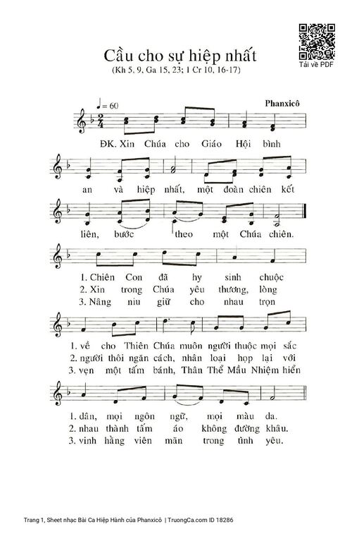 Sheet nhạc PDF bài Bài Ca Hiệp Hành