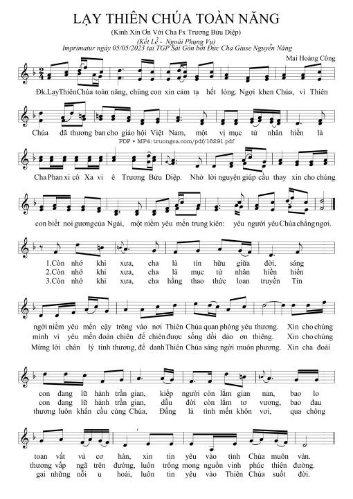 Lạy Thiên Chúa Toàn Năng