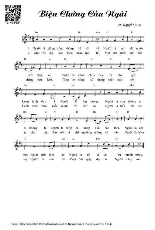 Sheet nhạc PDF bài Biện Chứng Của Ngài
