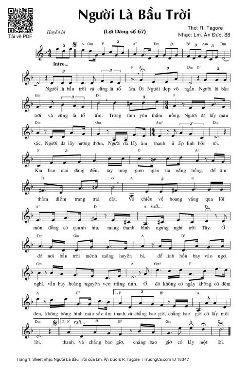 Sheet nhạc PDF bài Người Là Bầu Trời