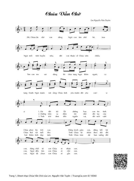 Sheet nhạc PDF bài Chúa Vẫn Chờ