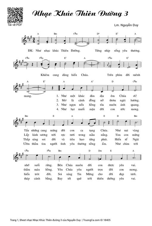 Sheet nhạc PDF bài Nhạc Khúc Thiên đường 3