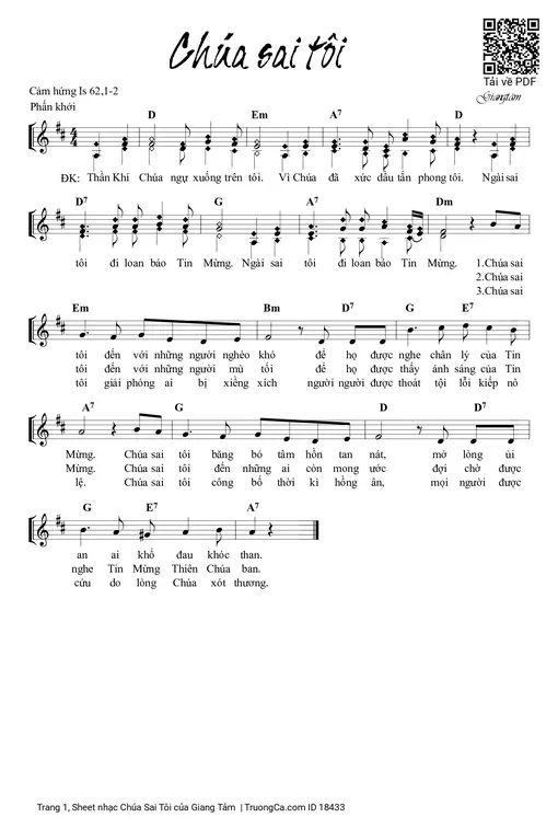 Chúa Sai Tôi - Giang Tâm