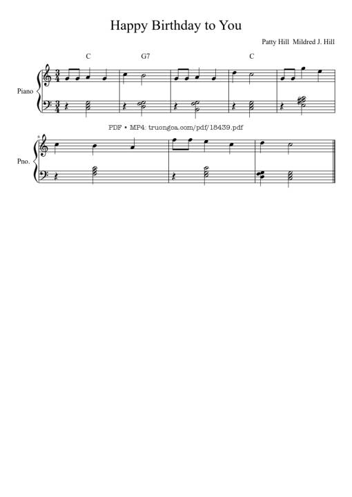 Happy Birthday To You Piano easy for Kid