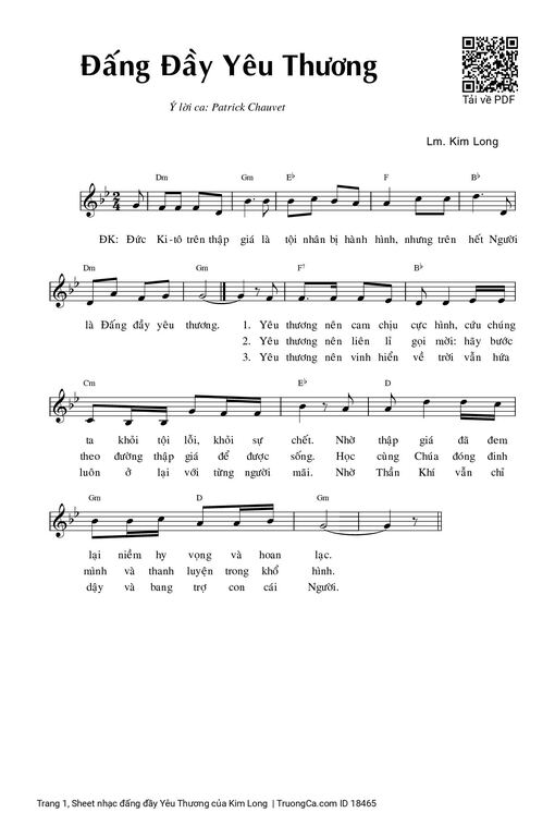 Sheet nhạc PDF bài đấng đầy Yêu Thương