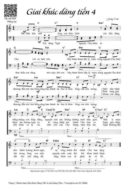 Sheet nhạc PDF bài Giai Khúc Dâng Tiến 4