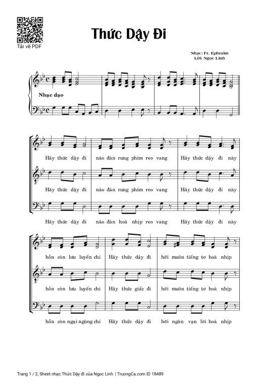 Sheet nhạc PDF bài Thức Dậy đi
