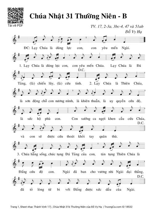 Thánh Vịnh 17, Chúa Nhật 31b Thường Niên