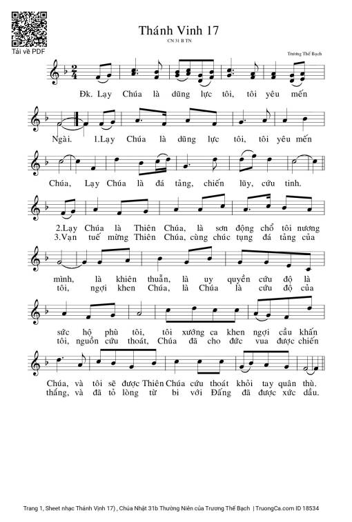 Thánh Vịnh 17, Chúa Nhật 31b Thường Niên