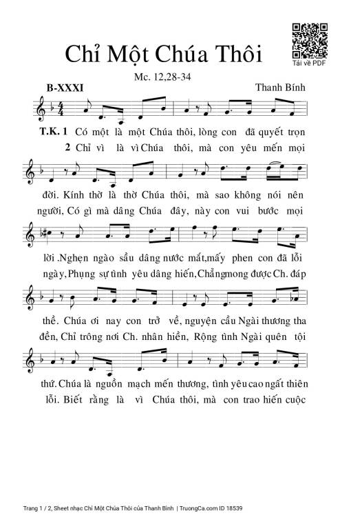 Chỉ Một Chúa Thôi