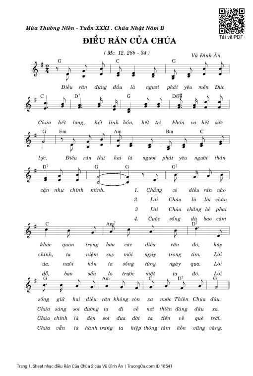Sheet nhạc PDF bài điều Răn Của Chúa 2