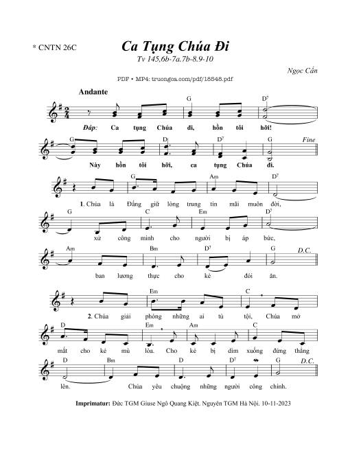 Thánh Vịnh 145, Ca Tụng Chúa đi