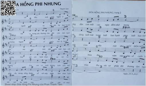 Sheet nhạc PDF bài Đóa hồng Phi Nhung