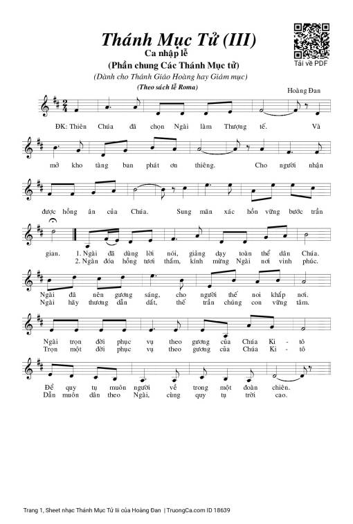 Sheet nhạc PDF bài Thánh Mục Tử Iii