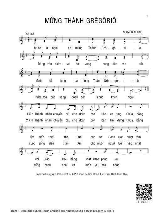 Mừng Thánh Grêgôriô