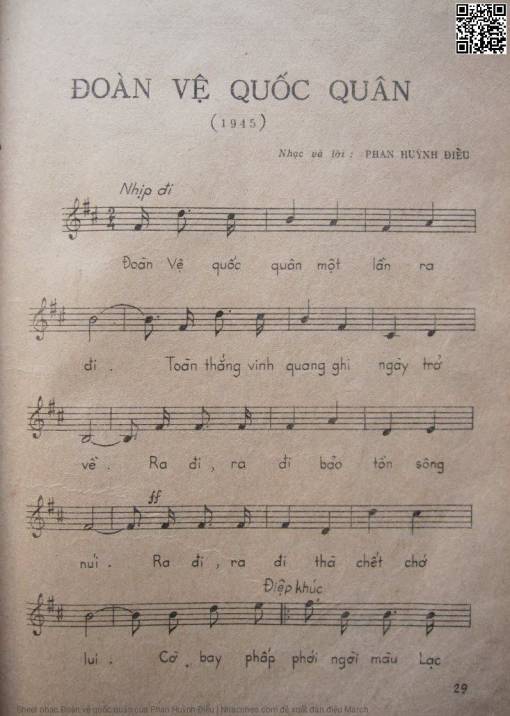 Sheet nhạc PDF bài Đoàn vệ quốc quân