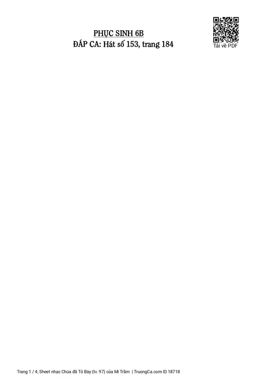 Sheet nhạc PDF bài Chúa đã Tỏ Bày (tv. 97)