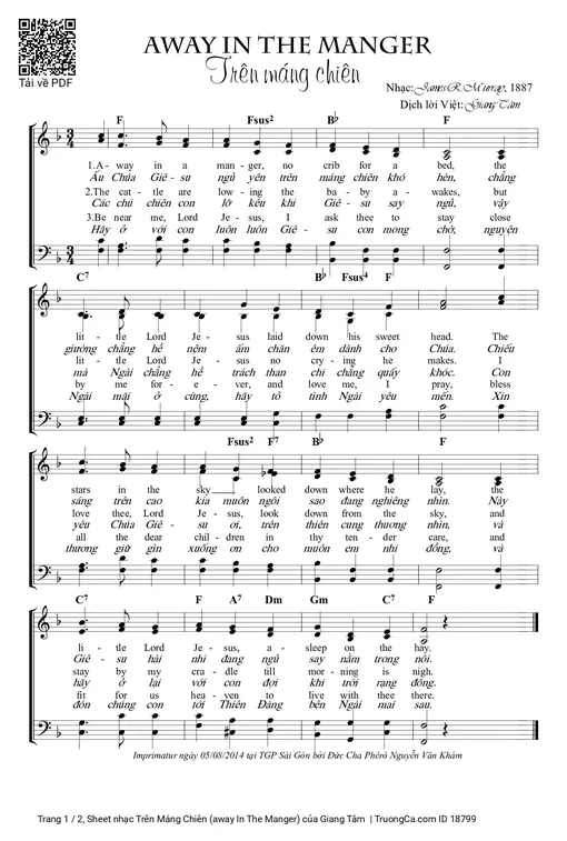 Trên Máng Chiên (away In The Manger)