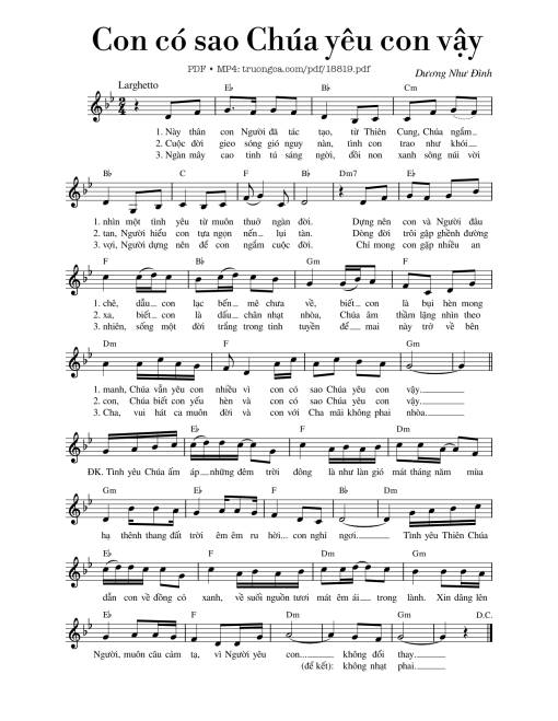 Con có sao Chúa yêu con vậy